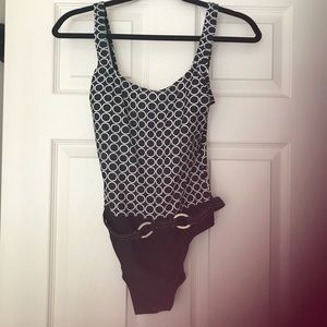 Black/White Christina One Piece Swim Suit